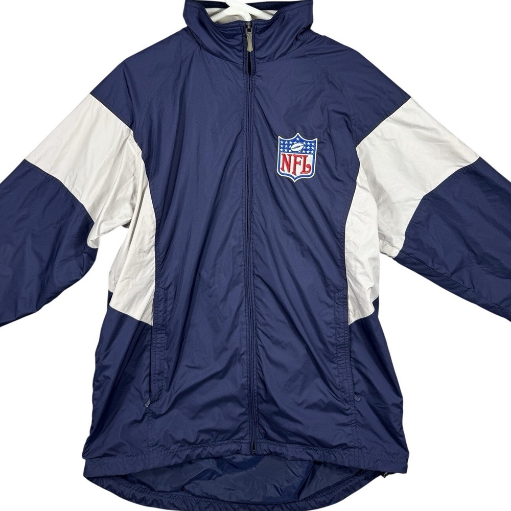 Vintage Reebok‎ NFL Team Windbreaker Full Zip Size Medium Navy Blue